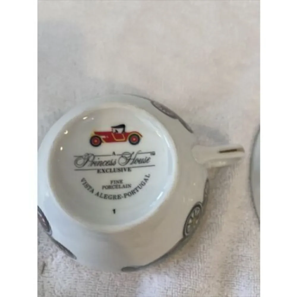 Princess House Exclusive~Vista Alegre Portugal~Vintg Car cup & saucer~Numbered